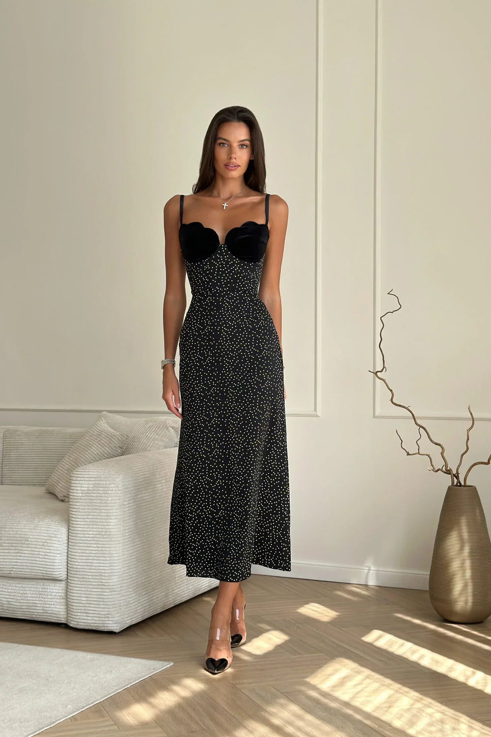 Kameron | Satin Slip-Midikleid