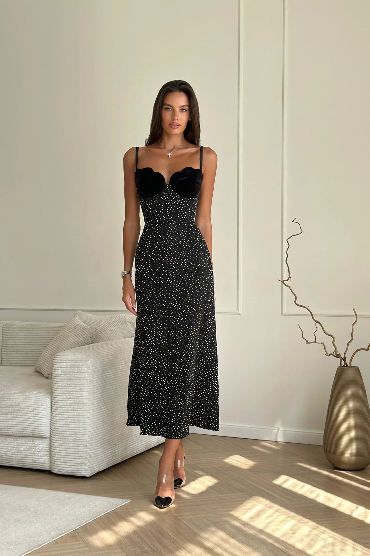Kameron | Satin Slip-Midikleid