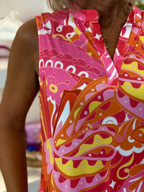 Ella | Ärmelloses V-Ausschnitt Kleid