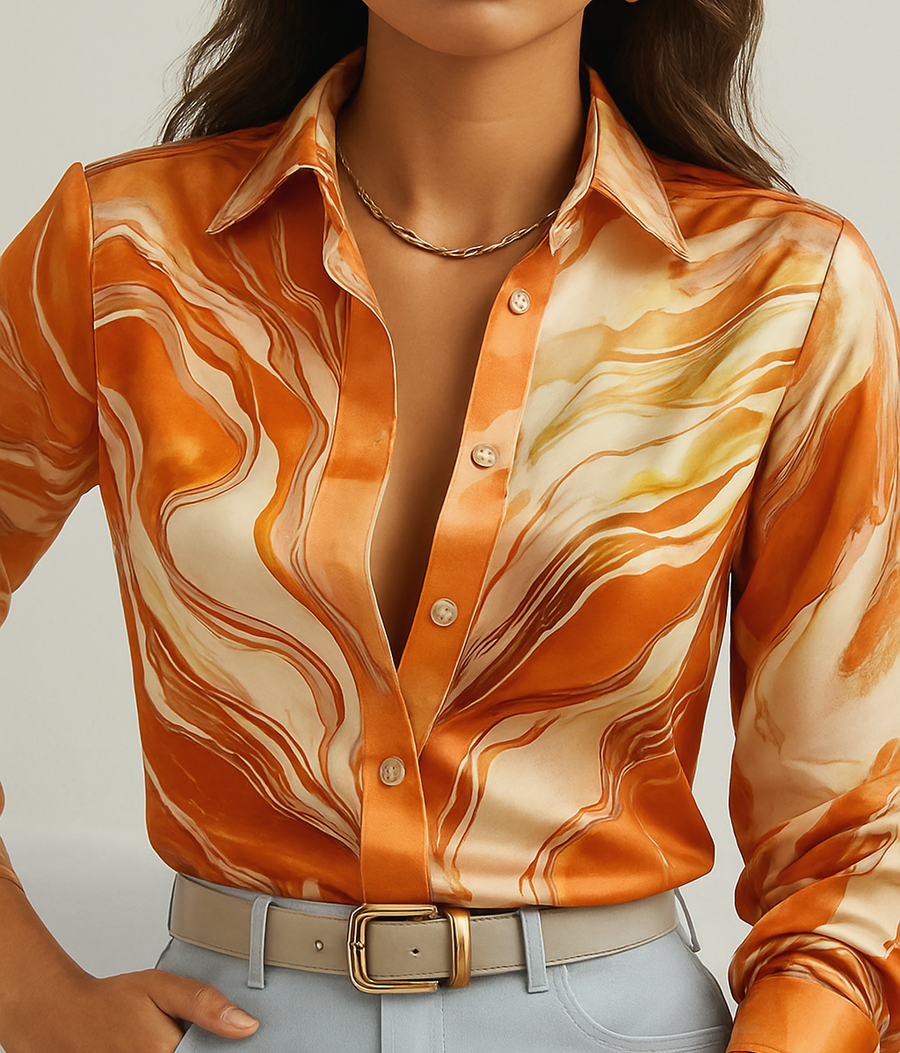 Leora Satin Flow Shirt Top