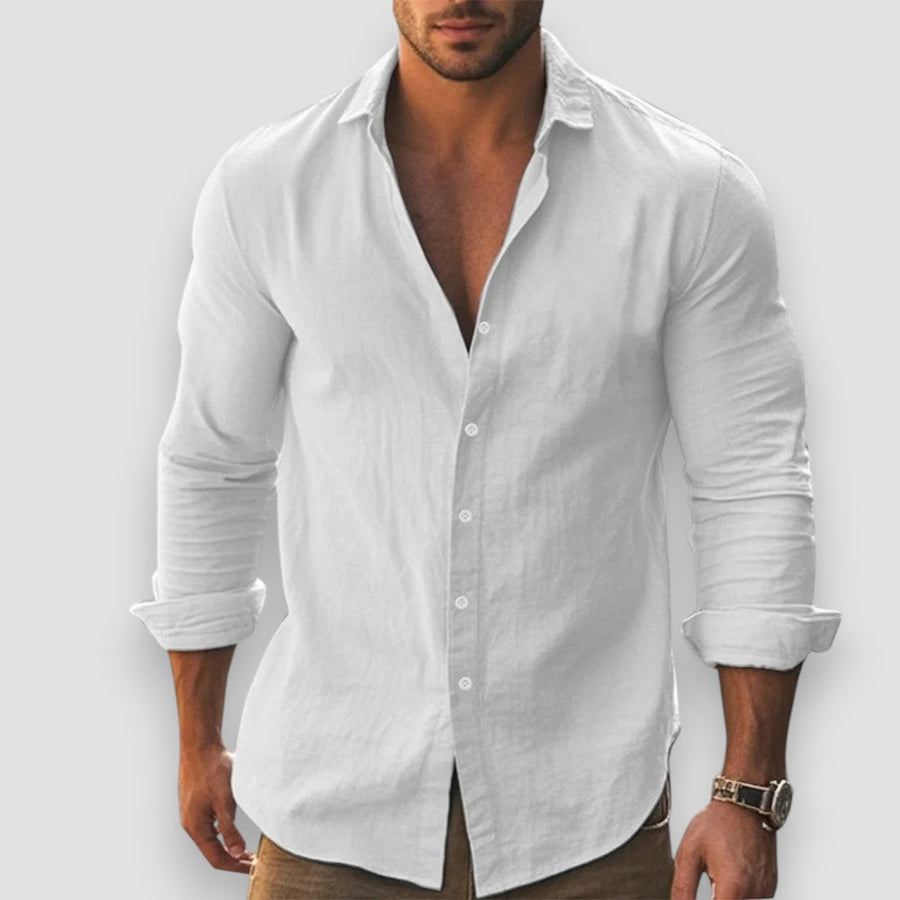 Jonathan Lightweight Long-Sleeve Cotton-Linen Shirt