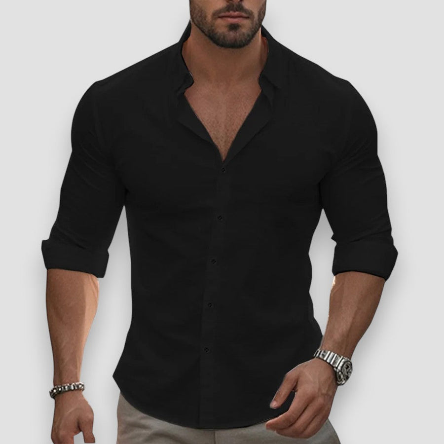 Jonathan Lightweight Long-Sleeve Cotton-Linen Shirt