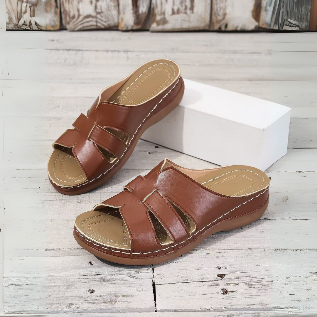 Rebecka™ | Damsandaler i Läder med Öppen Tå för Ortopedisk Komfort