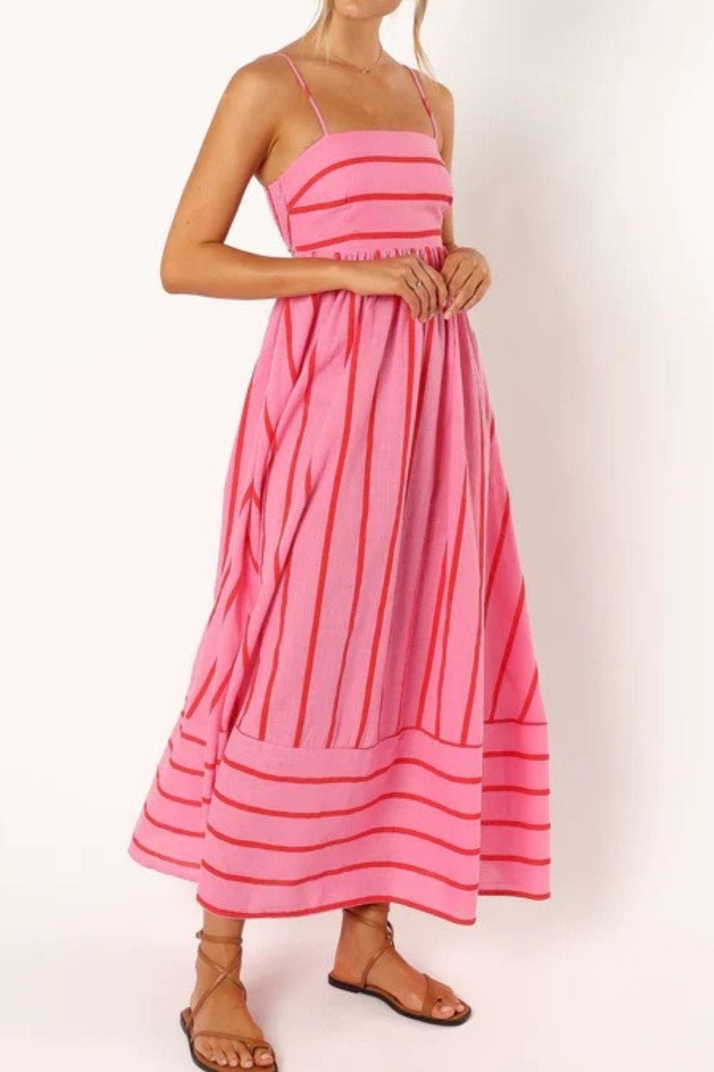 Valli™ | Schulterfreies Maxikleid mit Blumenmuster