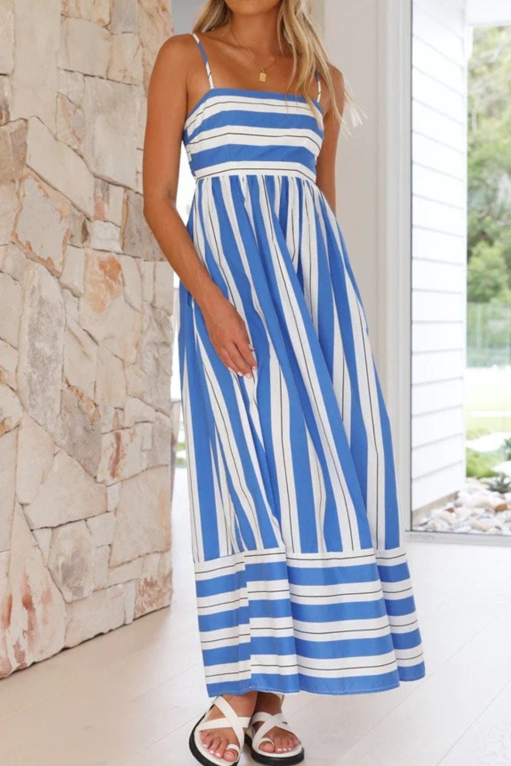 Valli™ | Schulterfreies Maxikleid mit Blumenmuster