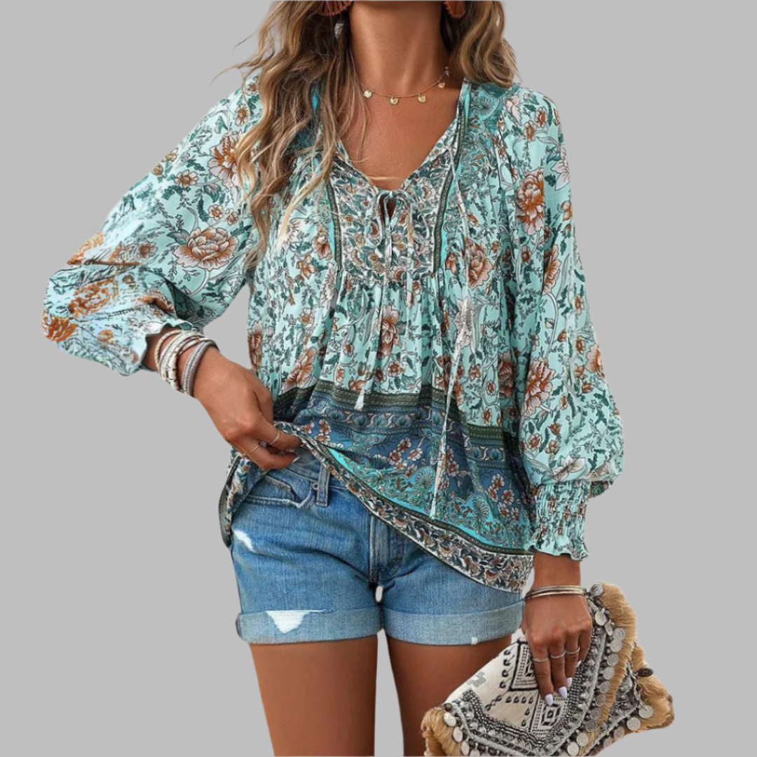 Mandy™ | Boho-Top mit Blumenmuster