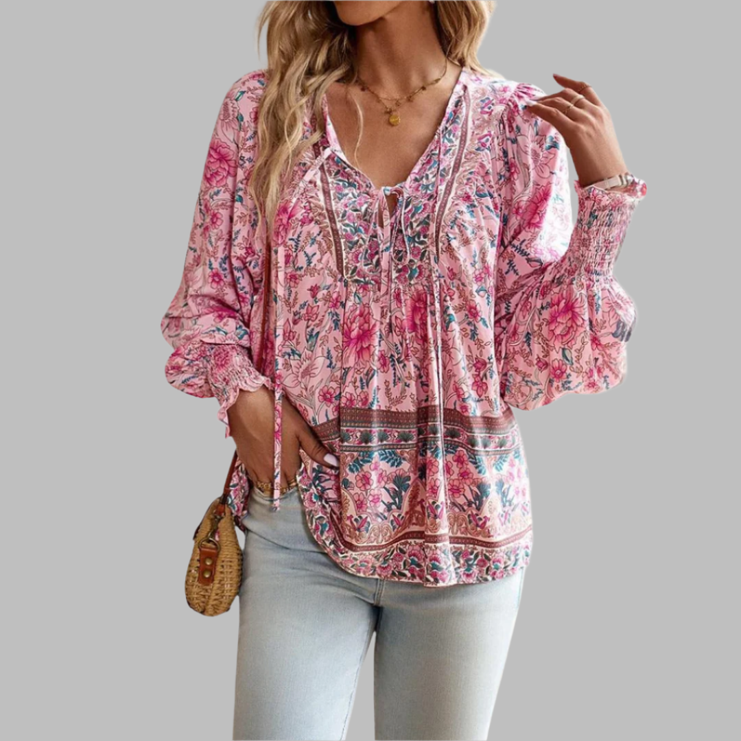 Mandy™ | Boho-Top mit Blumenmuster
