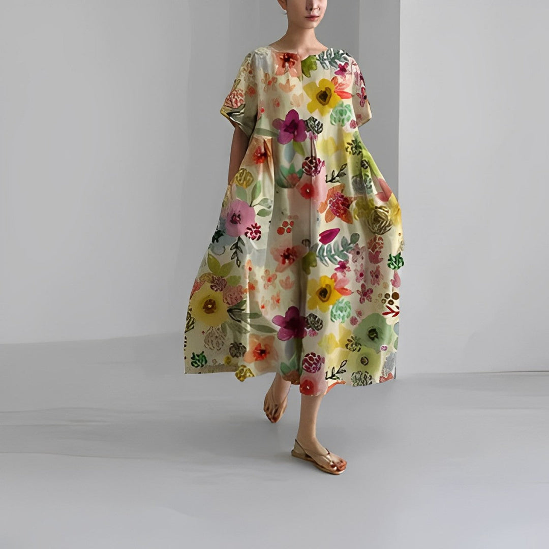 Ceryn™ | Graziöses Kleid mit Blumenmotiv