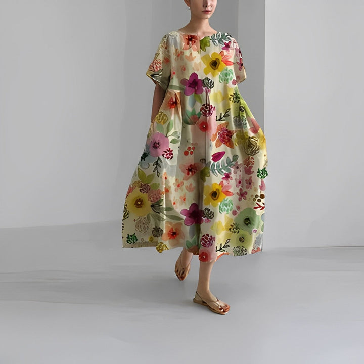 Ceryn™ | Graziöses Kleid mit Blumenmotiv