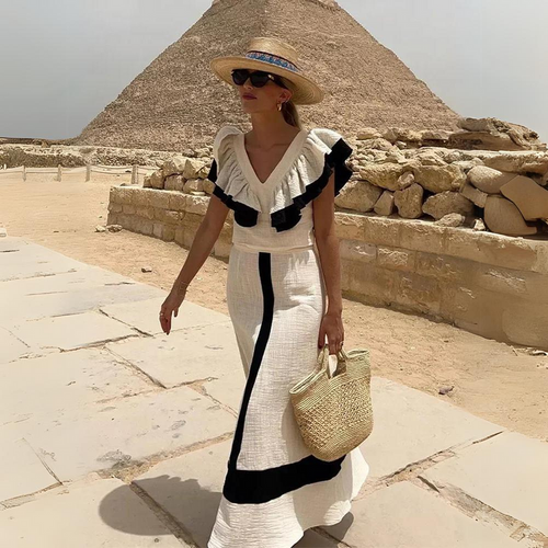 Elegantes zweiteiliges Set mit raffinierten Volant-Details