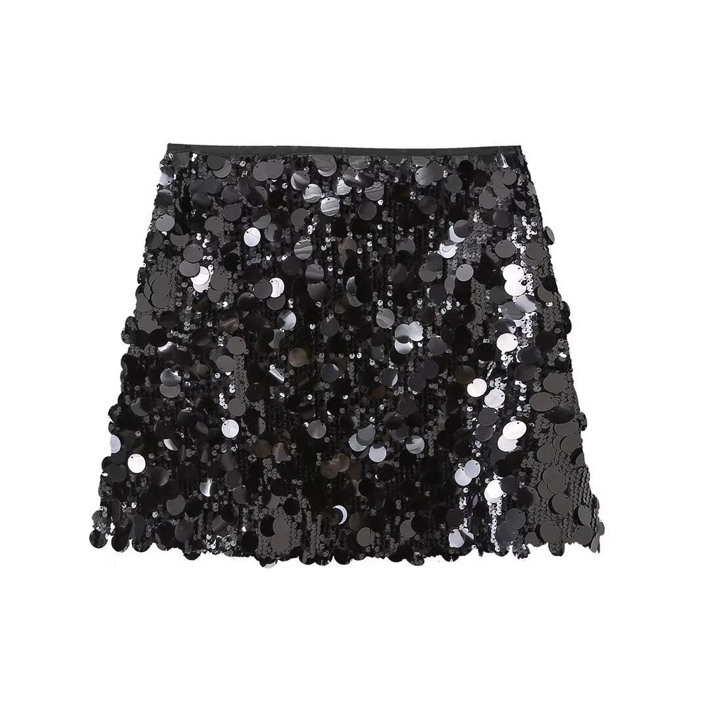 Londyn | Glitzernder schwarzer Pailletten-Minirock