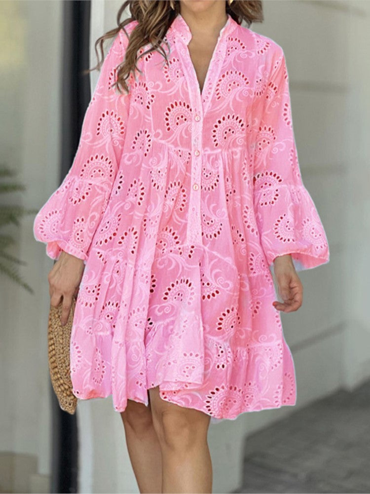 Sarveilla Elegant Embroidered Mini Dress