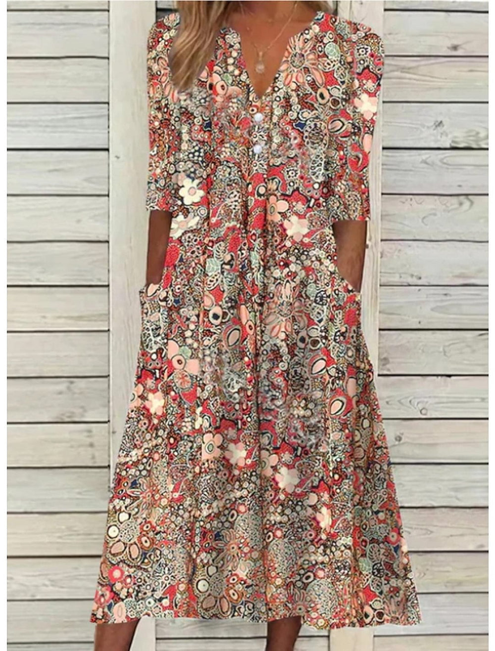 Raziela | Fließendes Kleid mit Bauchbedeckung