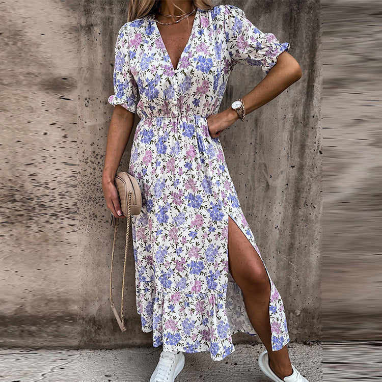 Naila - Elegantes Blumenmuster Kleid