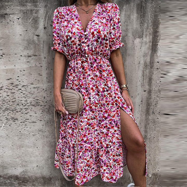 Naila - Elegantes Blumenmuster Kleid
