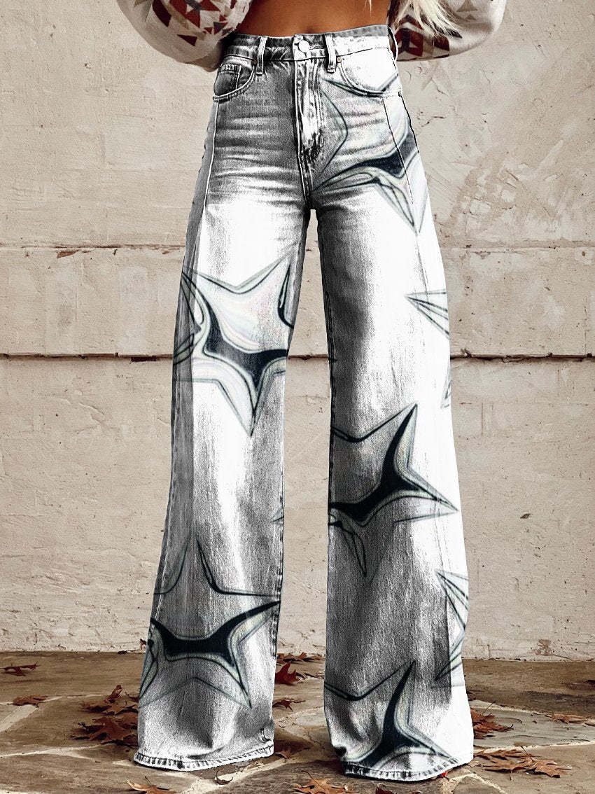 Sara – Klassische Retro-Hosen mit weitem Streifen für Damen
