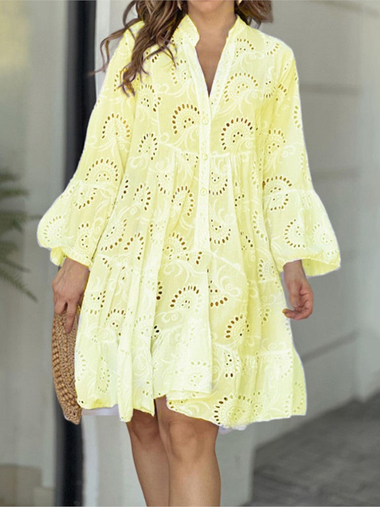 Sarveilla Elegant Embroidered Mini Dress
