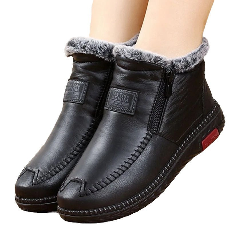 Rustan | Wasserdicht Rutschfest Baumwoll-Leder Stiefelette
