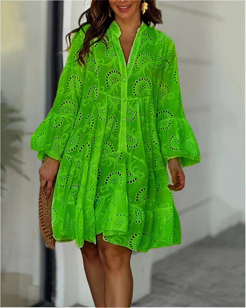 Sarveilla Elegant Embroidered Mini Dress