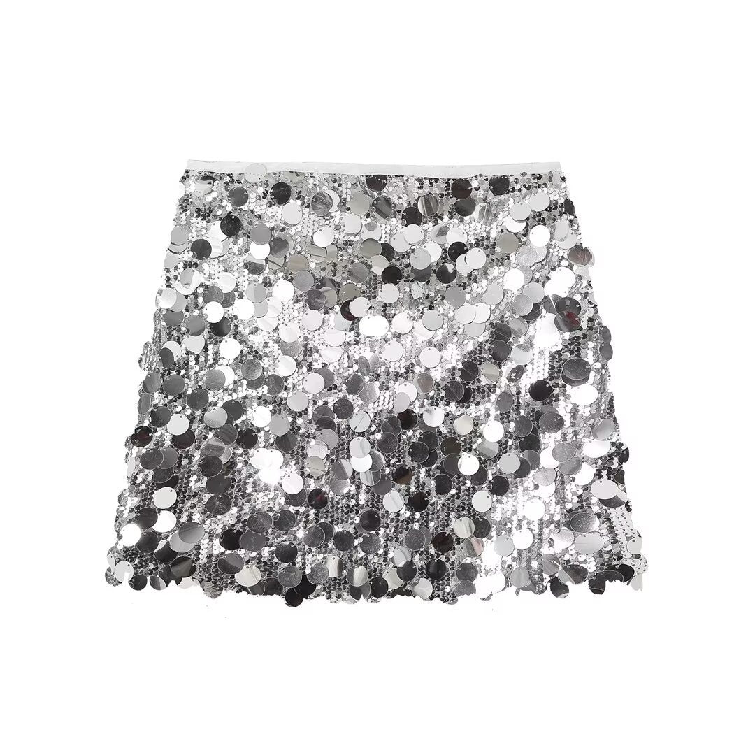 Londyn – Glitzernder schwarzer Pailletten-Minirock