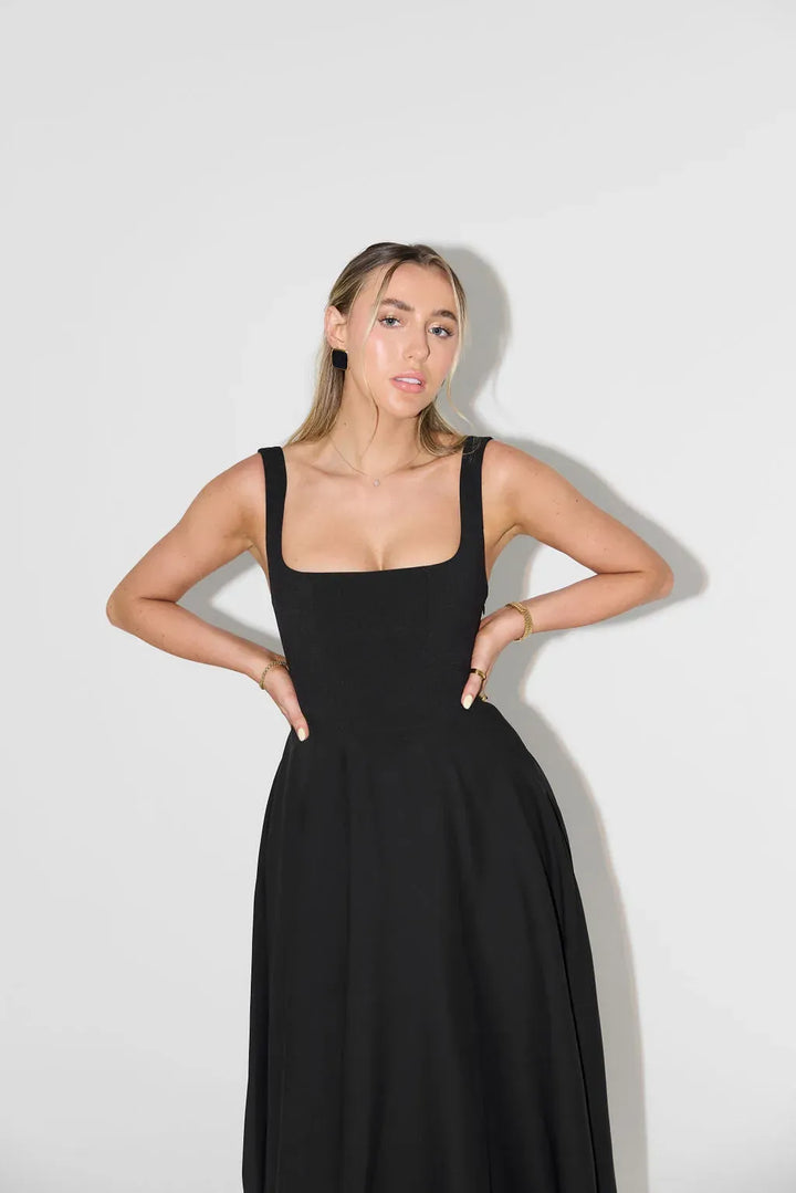 YARA-BELLE | Midikleid mit hoher Taille