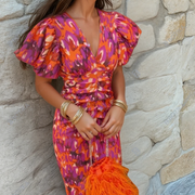 Carole | Farbenfrohes Fiesta-Kleid mit spektakulären Details