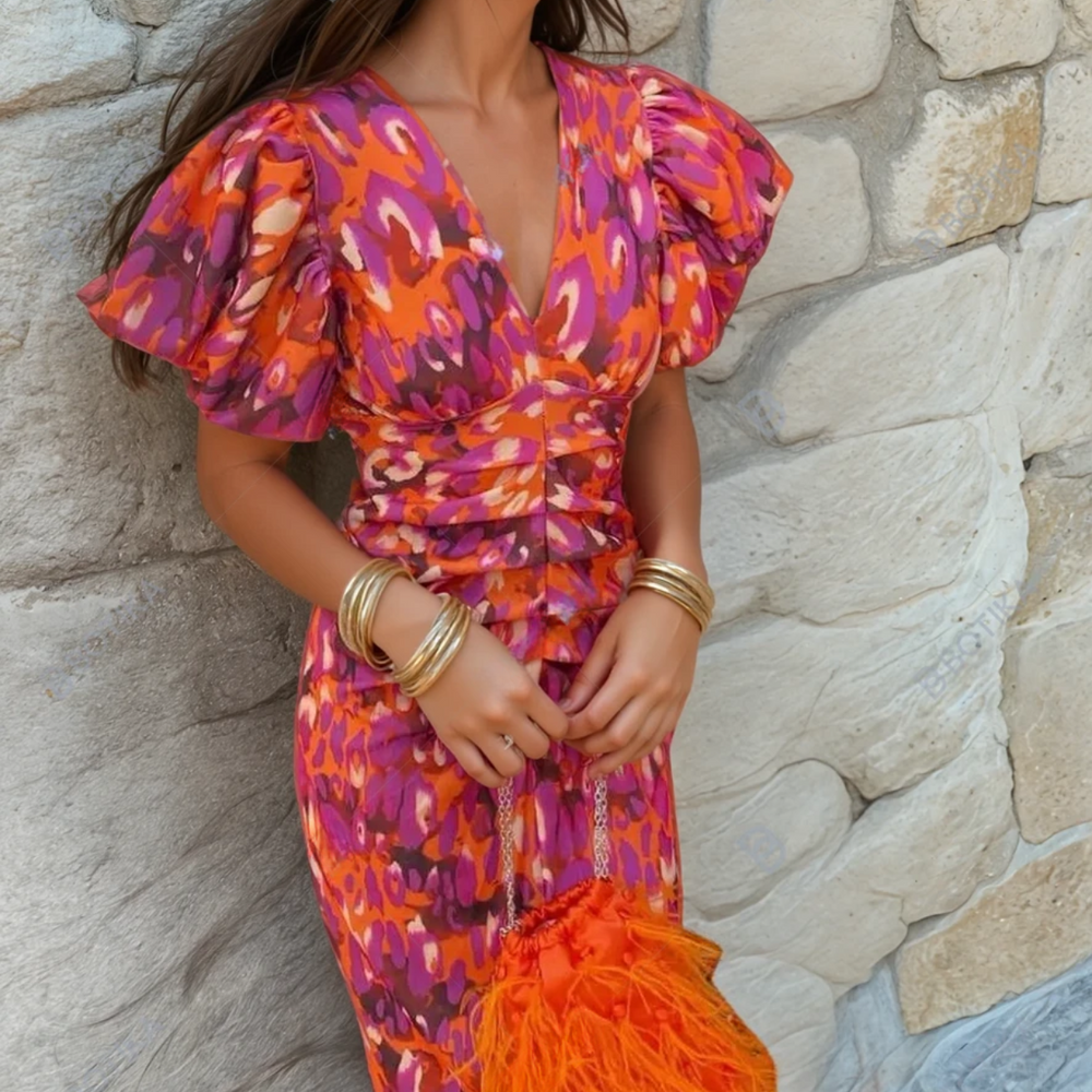 Carole | Lebhaftes Fiesta-Kleid mit spektakulären Details