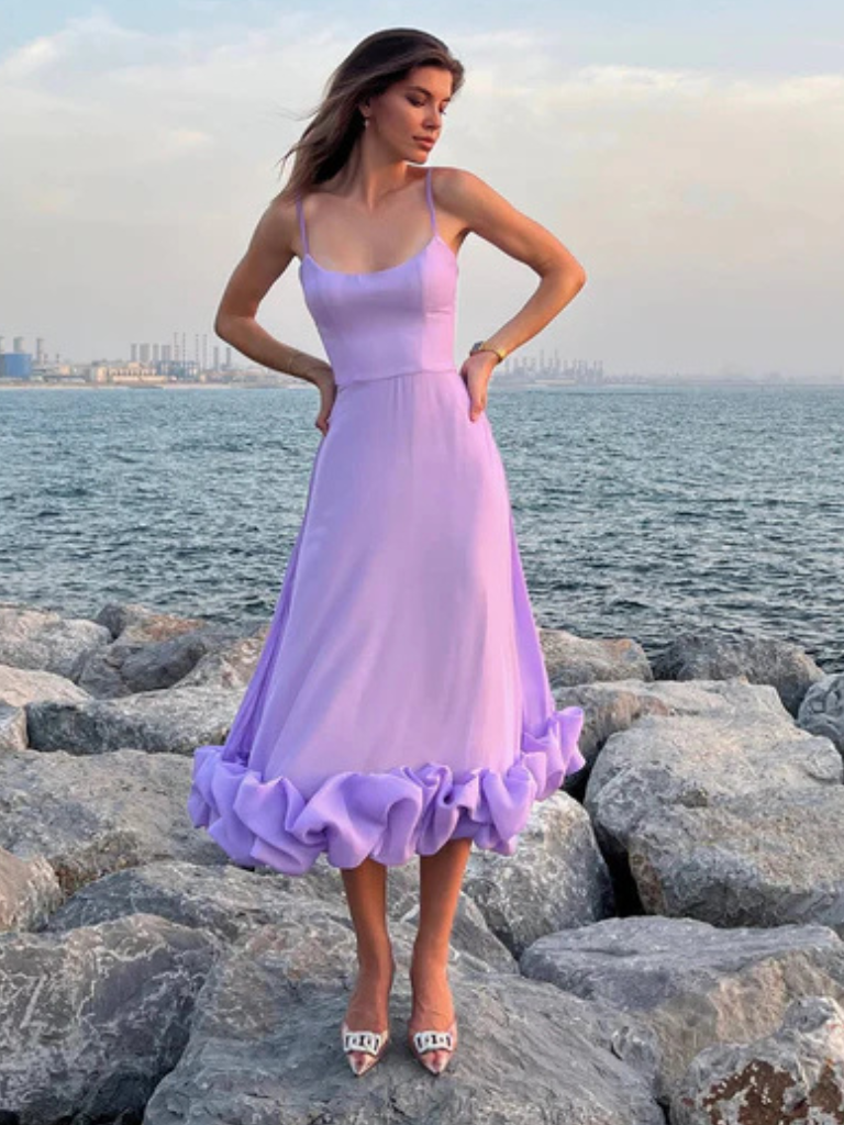 Violet | Elegantes Rüschenkleid