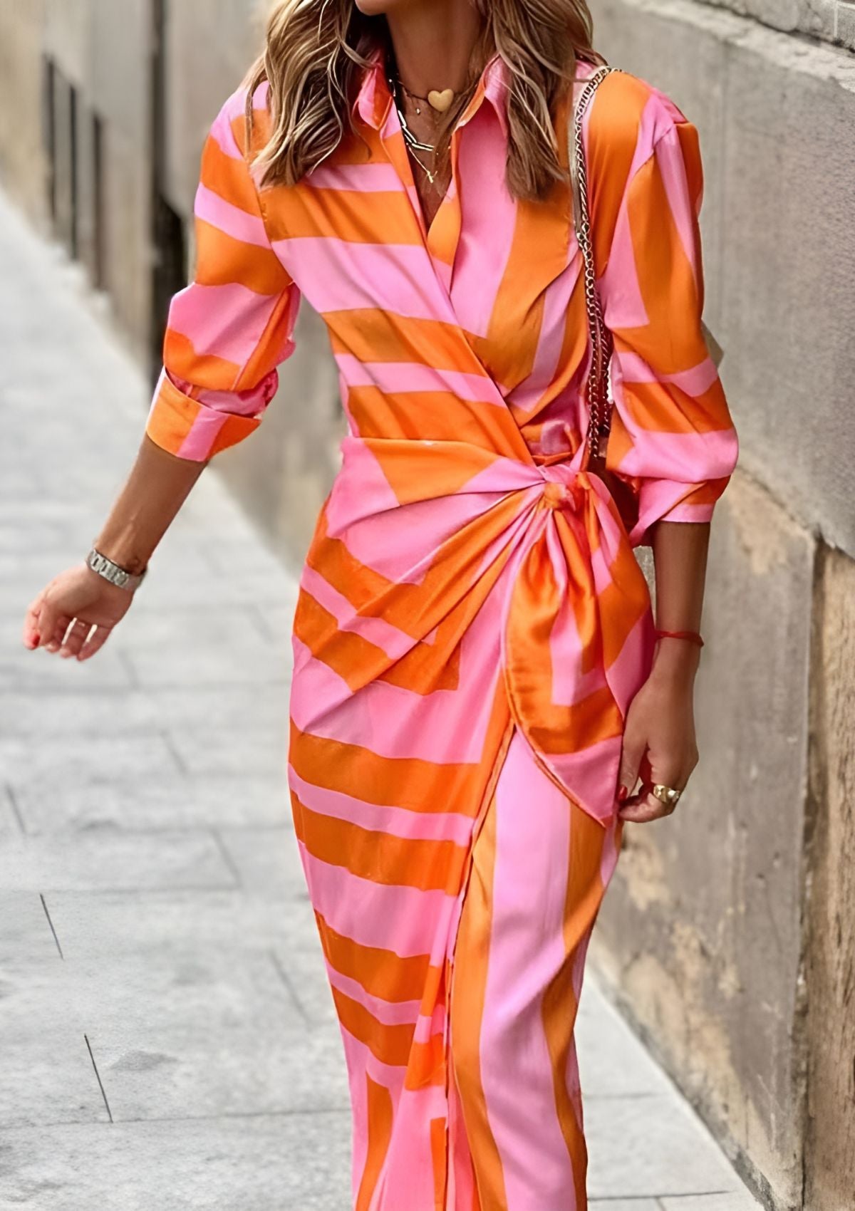 Emily | Tailliertes Hemdblusenkleid mit Print