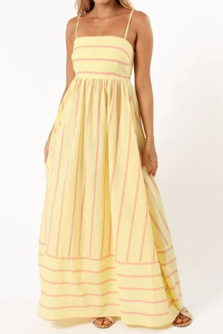 Valli™ | Schulterfreies Maxikleid mit Blumenmuster