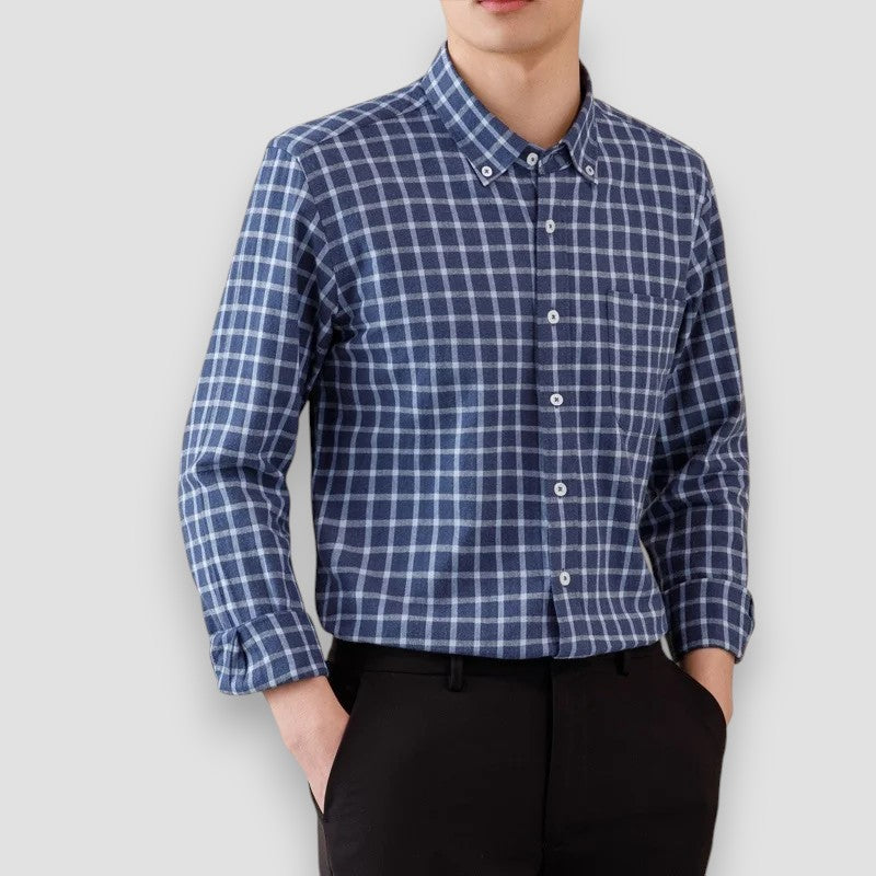 Peter Classic Cotton-Blend Plaid Shirt for Everyday