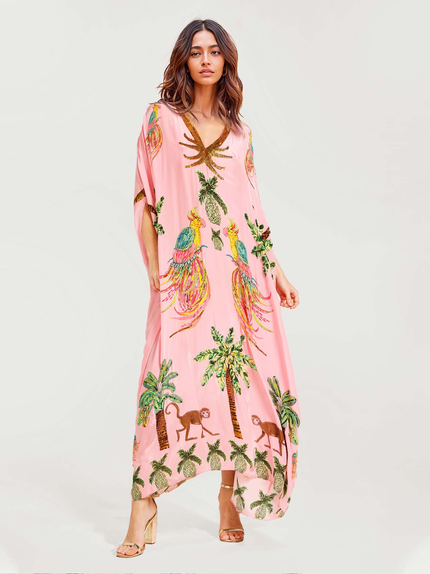 Elvara™ | Kleid mit tropischem Papageienmuster