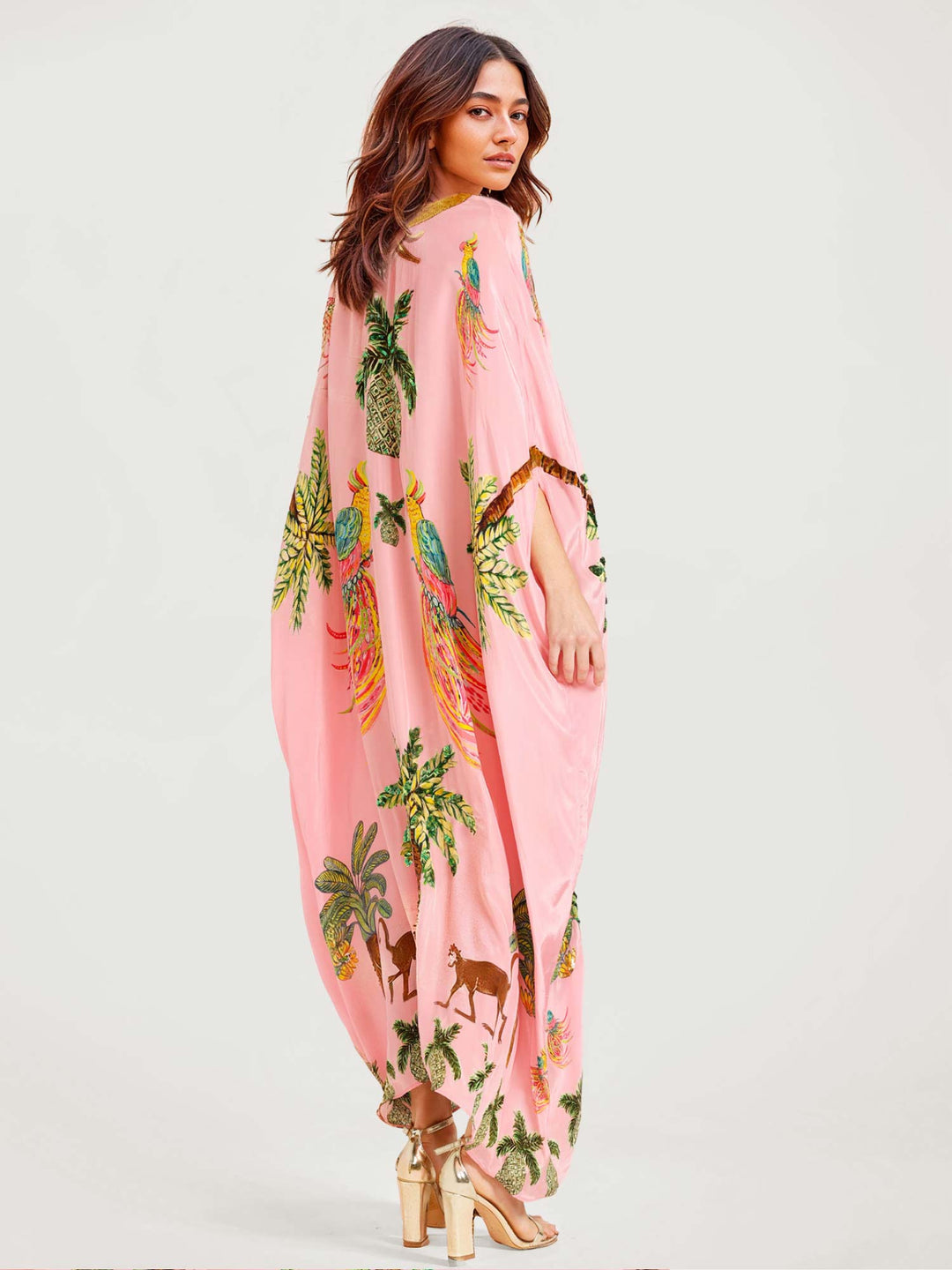 Elvara | Kleid mit tropischem Papageienmuster