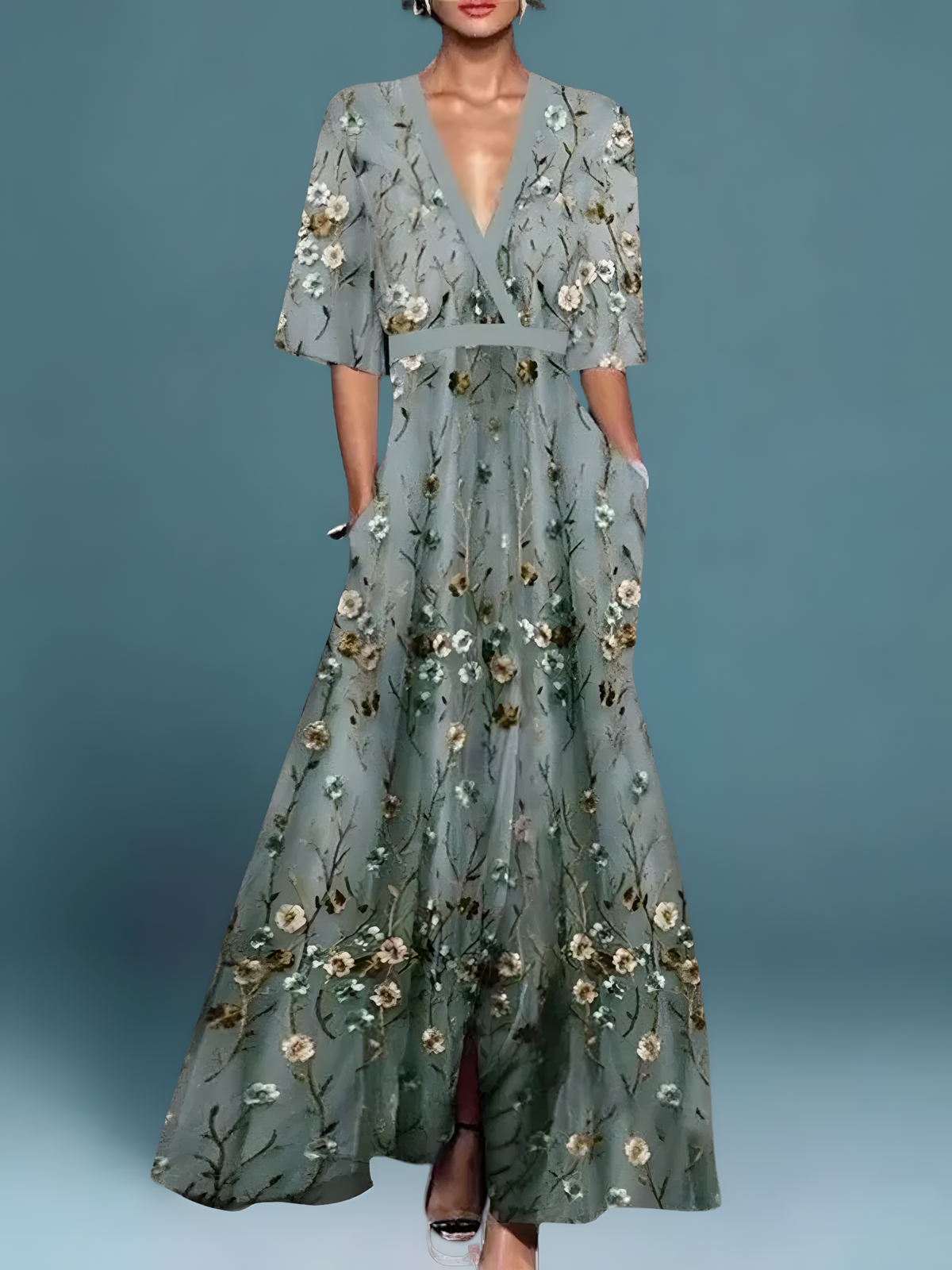 Laure | Elegantes Wickelkleid mit Blumenmuster