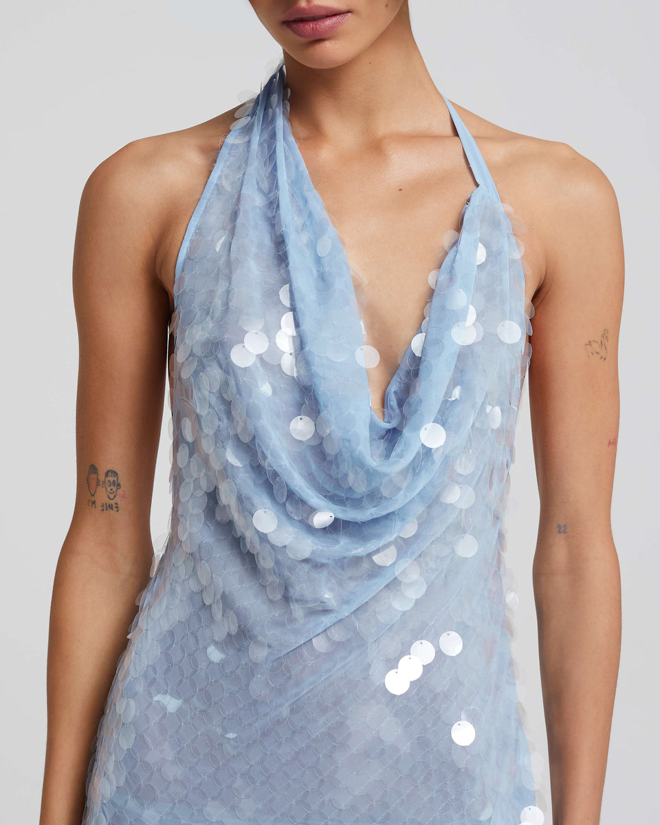 Naline™ | Maxikleid mit Pailletten und Neckholder