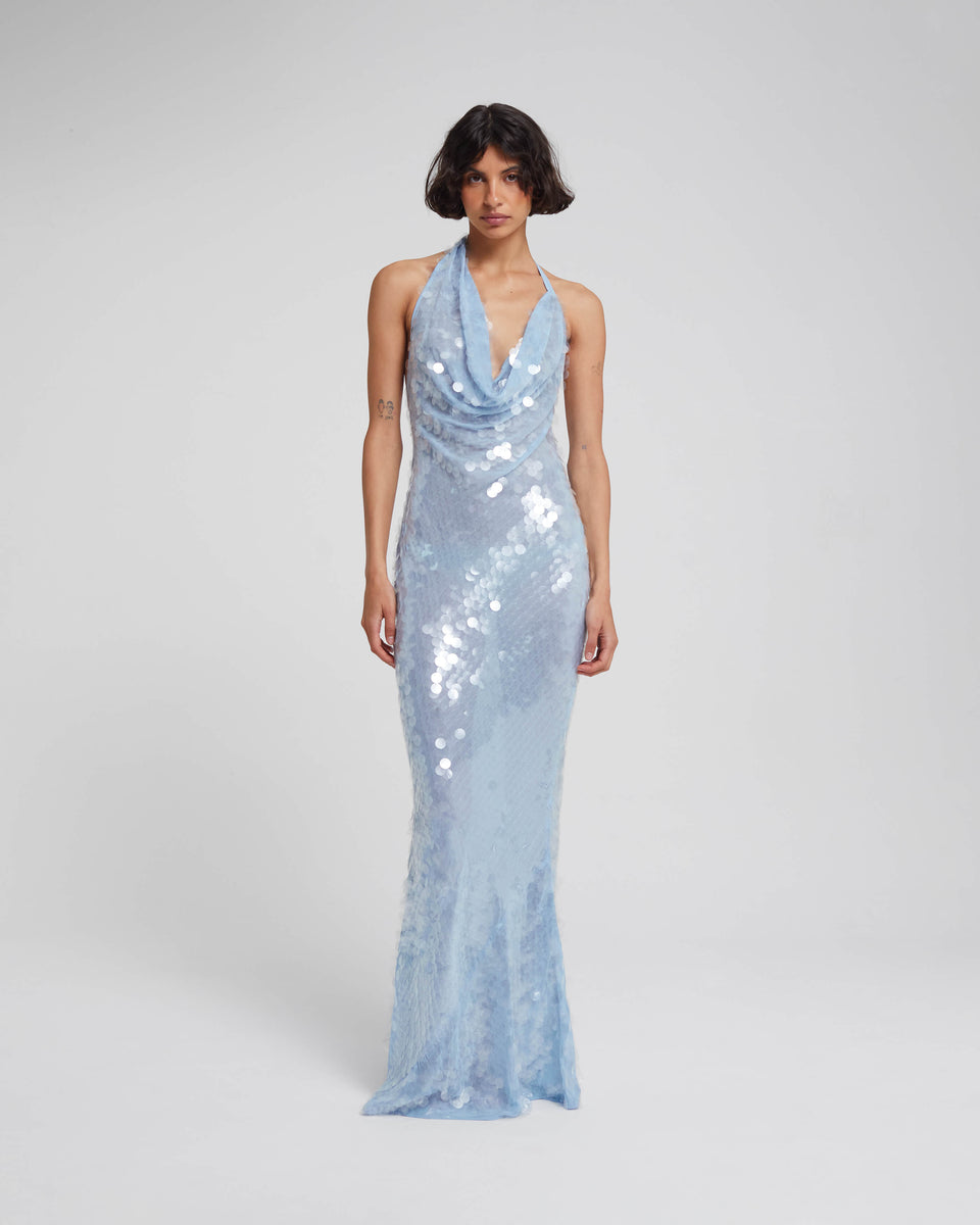 Naline™ | Maxikleid mit Pailletten und Neckholder