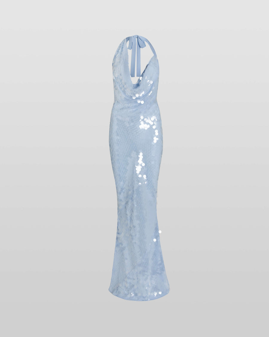 Naline Sequin Halter Maxi Dress