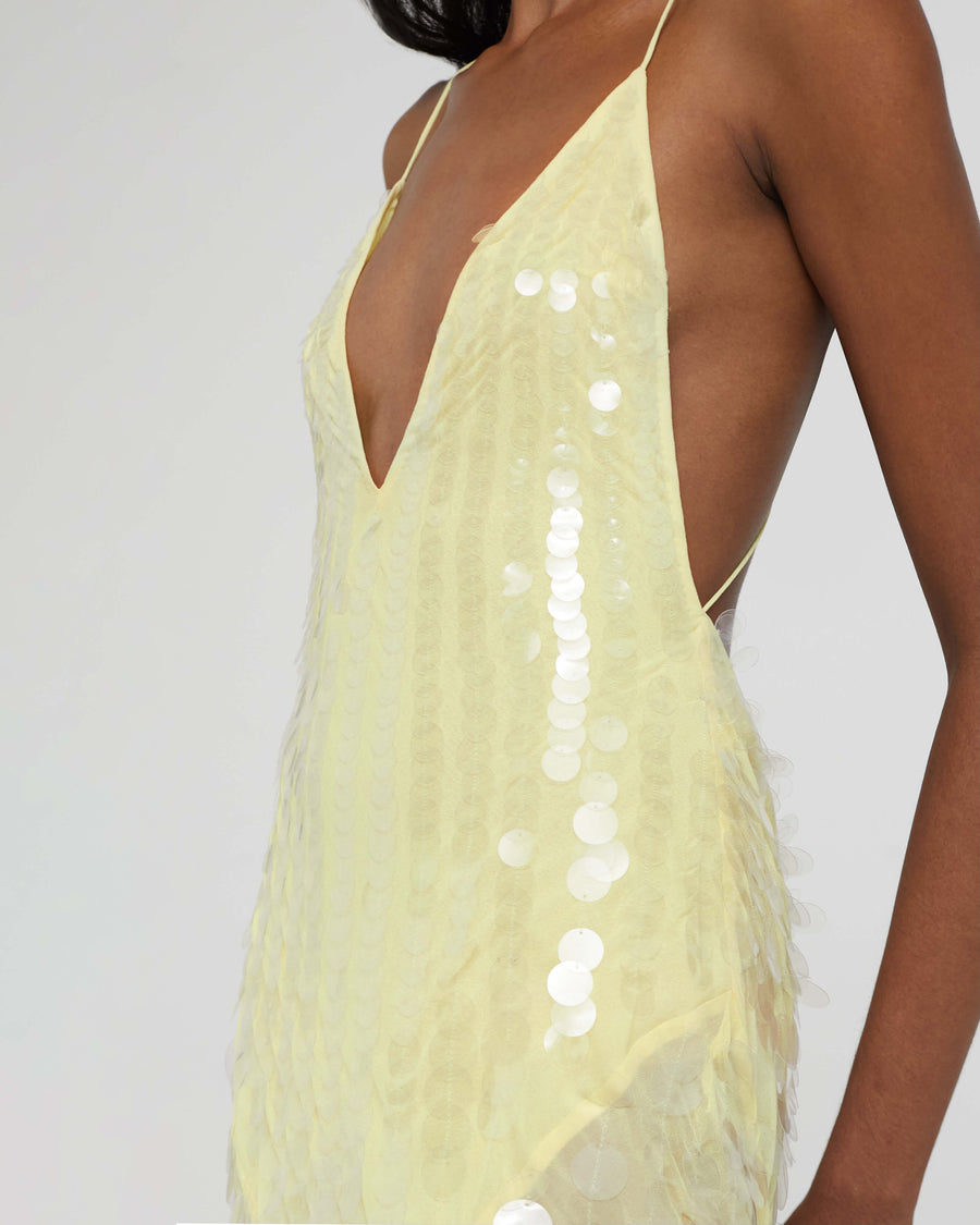 Nisari Sequin Maxi Dress with Floral Choker