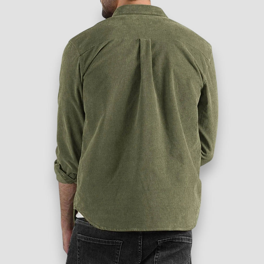 Robert Classic Corduroy Button-Up Shirt for Fall Style