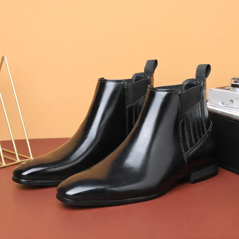 Ellison Faux Leather Cushioned Rubber Sole Ankle Boots
