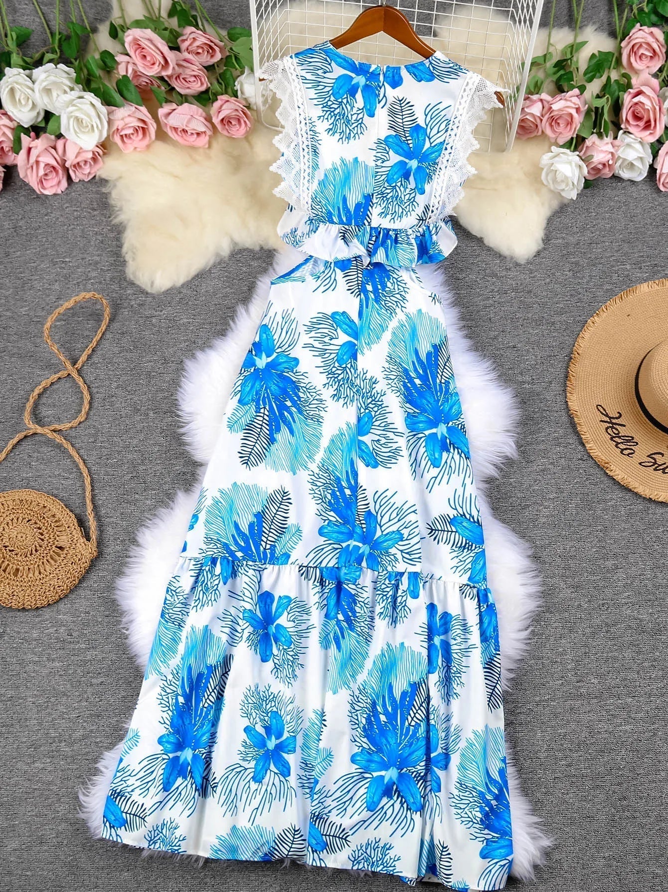 Margie – Trendiges ärmelloses Spitzen-Maxikleid