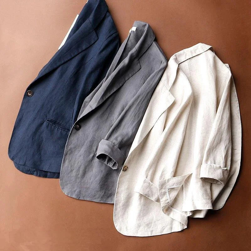 Libby Relaxed-Fit Lightweight Linen Blazer for Summer