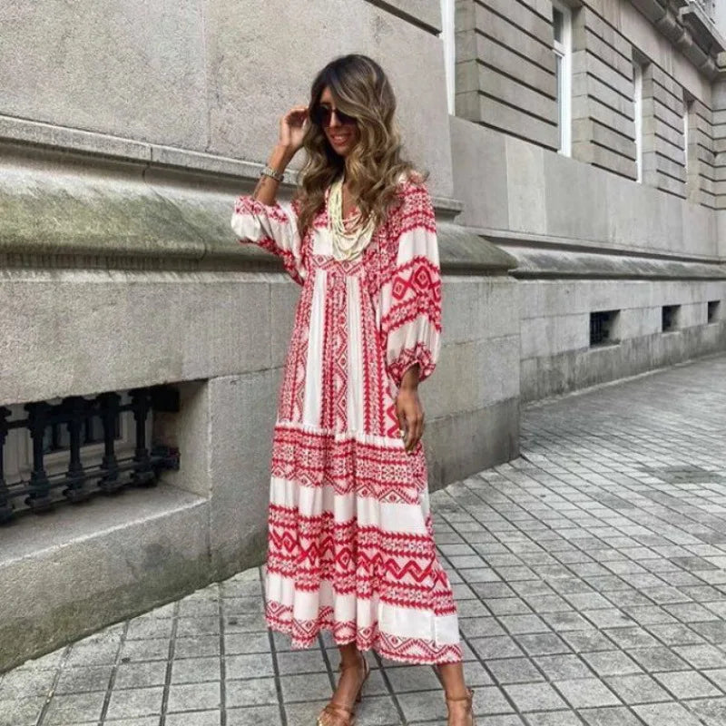Elysia | Boho-Maxikleid mit Blumenmuster
