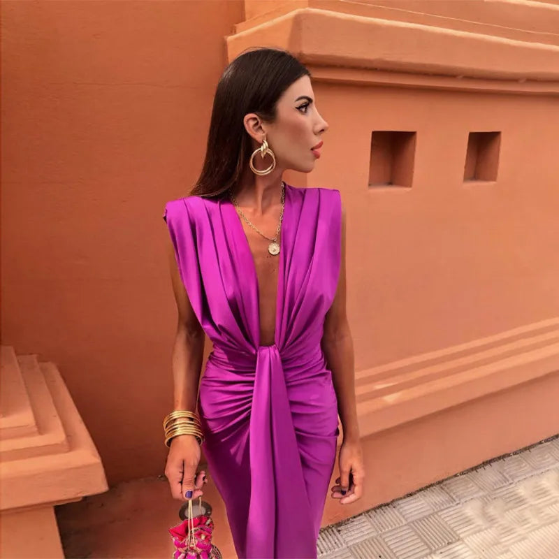 SERENA | Midikleid mit Cut-Out-Details