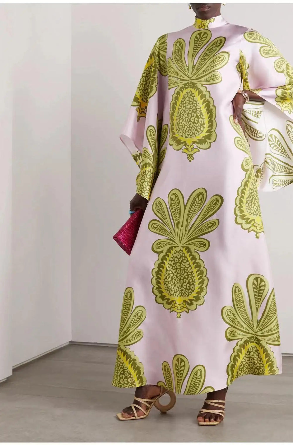 Sculpted Elegance Geblümtes Maxikleid