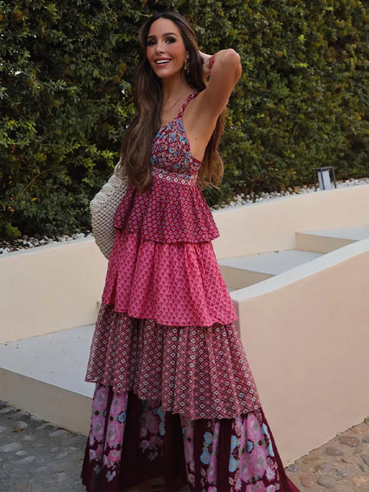Mona – Klassisches Maxikleid mit Blumenmuster