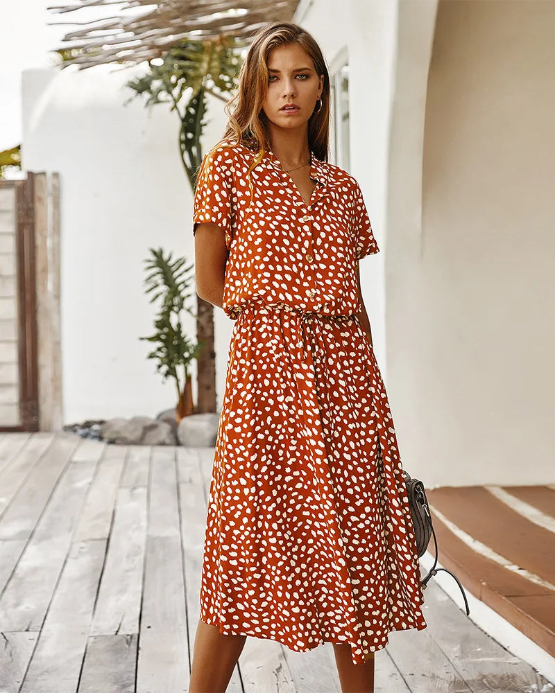 Florienne™ Vintage-Hemdkleid mit Taillengürtel