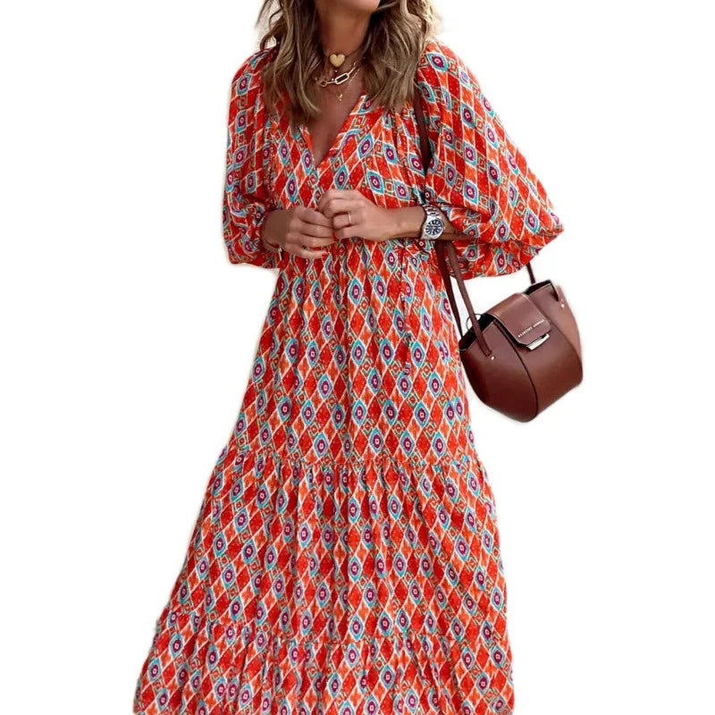 Elysia | Boho-Maxikleid mit Blumenmuster
