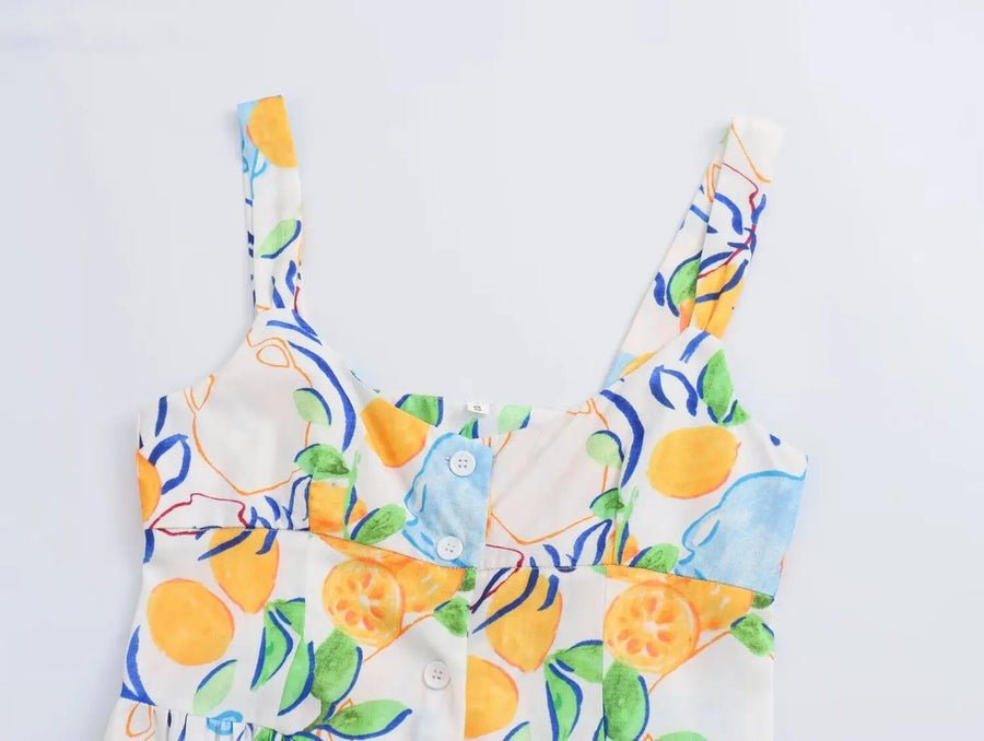 Marseille Lemon Midi Dress