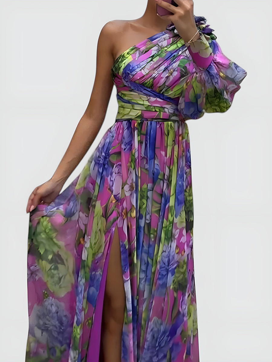 Lilac One-Shoulder Dress
